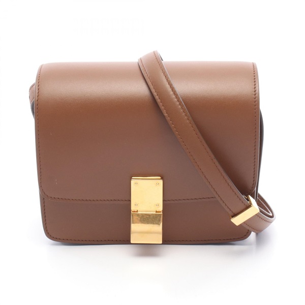 CELINE Classic Box Small Crossbody Shoulder Bag 189183 leather Brown Used Women