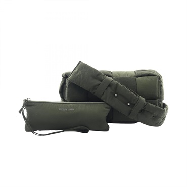 BOTTEGA VENETA PADDED TECH CASSETTE Shoulder Bag 628951 Nylon Green Used mens