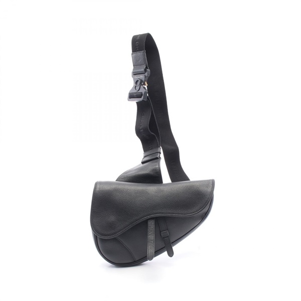 Christian Dior SADDLE Crossbody Waist bag Body bag leather Black Used mens