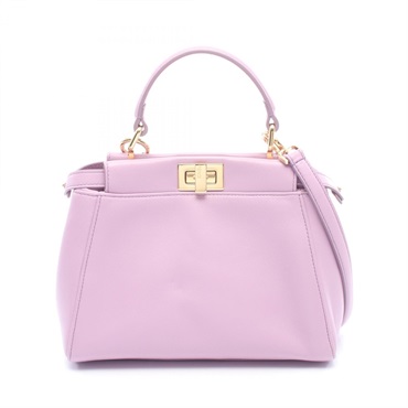 FENDI Mini Peekaboo Shoulder Crossbody Handbag 8BN244 leather Purple Used Women