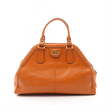 GUCCI REBELLE Medium Tote Handbag 516459 leather Brown Used Women GG