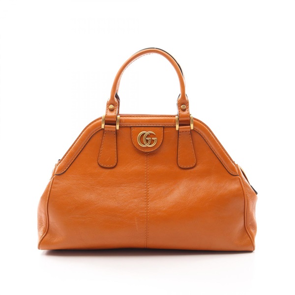 GUCCI REBELLE Medium Tote Handbag 516459 leather Brown Used Women GG