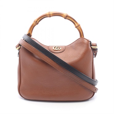 GUCCI Bamboo Diana Small Shoulder Crossbody Handbag 746251 leather Brown Used