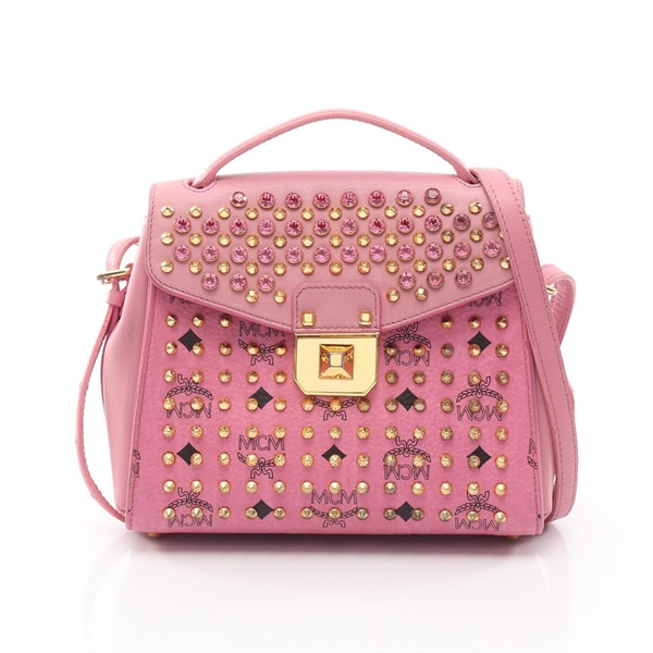 MCM Patricia Shoulder Crossbody Handbag leather Pink Used Women
