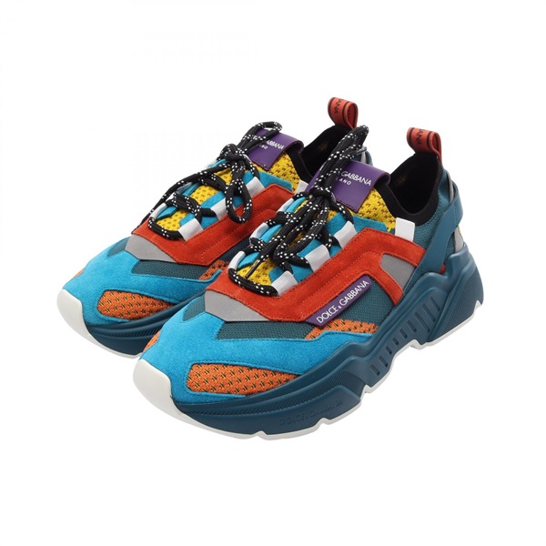 DOLCE & GABBANA Day Master Sneakers Shoes #41 leather Suede Fabric Multicolor