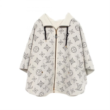 LOUIS VUITTON Reversible Monogram Mahina Hooded Cape poncho RW231W R90 FOCO05 TU