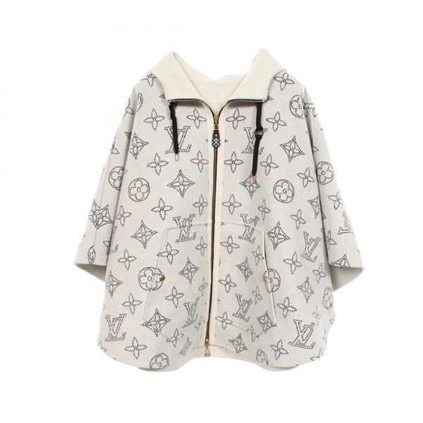 LOUIS VUITTON Reversible Monogram Mahina Hooded Cape poncho RW231W R90 FOCO05 TU