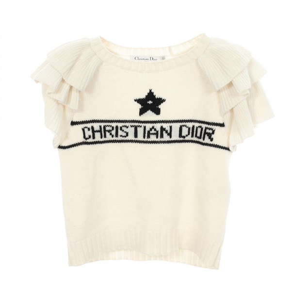 Christian Dior Signature frilled short-sleeved top sweater 324S13AM003 cashmere