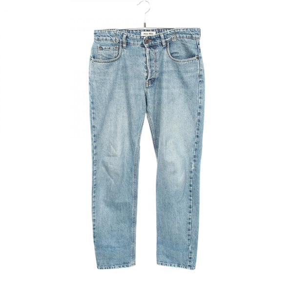 Miu Miu Back logo Denim Pants #27 GWP555 SOOO 16T1 cotton Navy Used Women