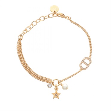 Christian Dior PETIT CD Bracelet B3126WOMCY03S GHW Rhinestone Artificial pearl