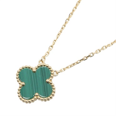 Van Cleef & Arpels Vintage Alhambra Necklace 18KYG Gold Malachite Used Women