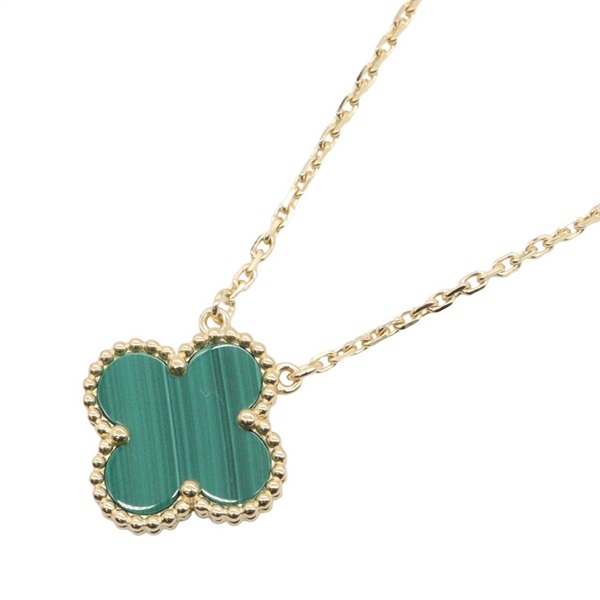 Van Cleef & Arpels Vintage Alhambra Necklace 18KYG Gold Malachite Used Women