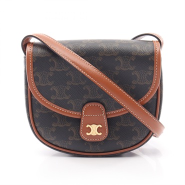 CELINE Triomphe Mini Besace Shoulder Crossbody Bag 196702BZJ.04LU canvas Used