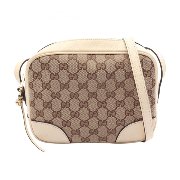 GUCCI Bree GG canvas Shoulder Crossbody Bag 449413 canvas leather Beige Used