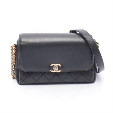 CHANEL Matelasse chain Shoulder crossbody Bag AS0747 leather Black Used GHW