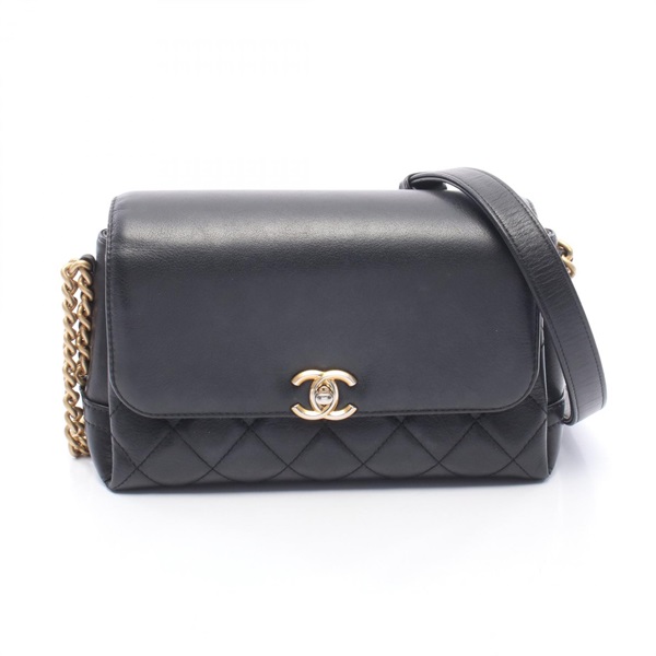 CHANEL Matelasse chain Shoulder crossbody Bag AS0747 leather Black Used GHW