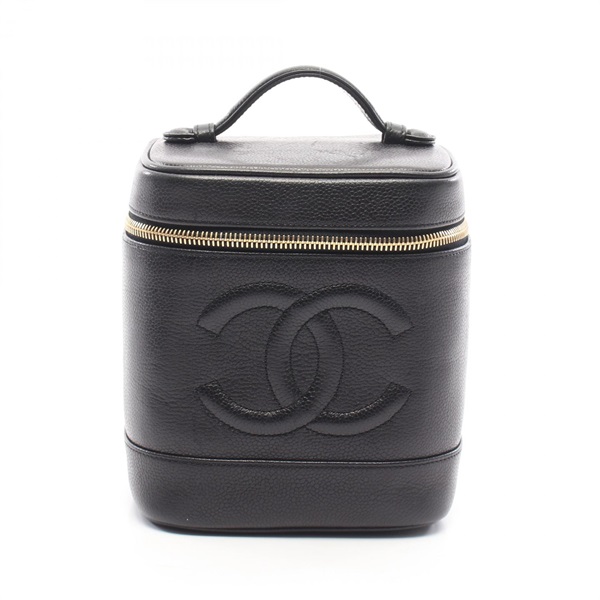 CHANEL COCO Mark vanity Handbag A01998 Grained Calfskin leather Black Used GHW