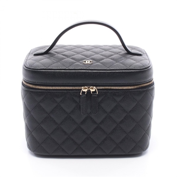 CHANEL Matelasse Handbag A80913 Grained Calfskin leather Black Used Women GHW