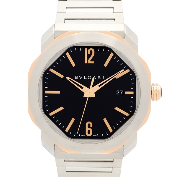 BVLGARI Octo Wrist Watch OCP41SG Auto winding 18KRG Pink Rose Gold SS Used mens