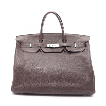 HERMES Birkin 40 Handbag N Togo leather Chocolat Used Women SHW