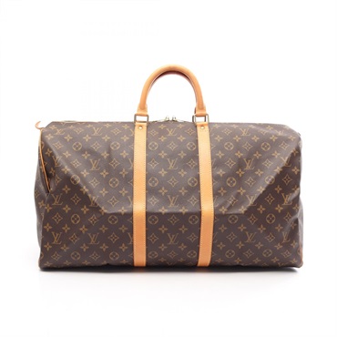 LOUIS VUITTON Keepall 55 travel hand bag M41424 Monogram leather Brown Used