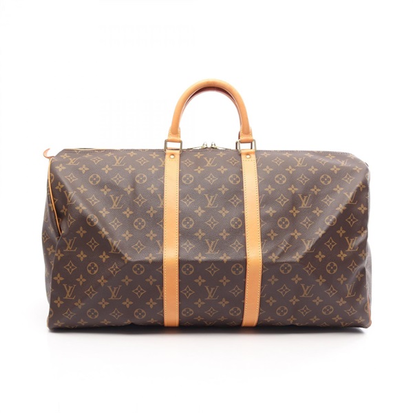 LOUIS VUITTON Keepall 55 travel hand bag M41424 Monogram leather Brown Used