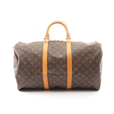 LOUIS VUITTON Keepall 50 Travel hand bag M41426 Monogram leather Brown Used