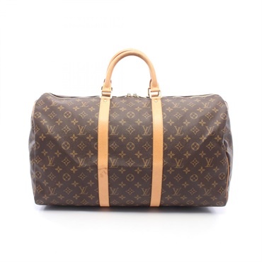 LOUIS VUITTON Keepall 50 travel hand bag M41426 Monogram leather Brown Used