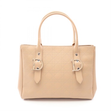 Christian Dior Canage Tote hand Bag leather Beige Used Women