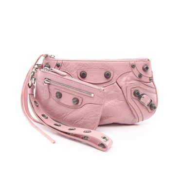 BALENCIAGA LE CAGOLE Business Clutch bag 694027 leather Pink Used Women