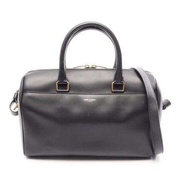 SAINT LAURENT PARIS Classic Duffle 6 Shoulder Handbag leather Black Used Women