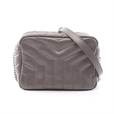 SAINT LAURENT PARIS Lulu Crossbody Shoulder Bag 574102 leather Gray Used Women