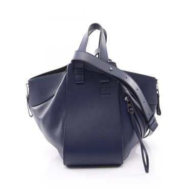 LOEWE HAMMOCK SMALL shoulder crossbody Handbag 387 30 S35 leather Blue Used