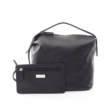 LOEWE Shoulder Handbag with pouch leather Black Used Women