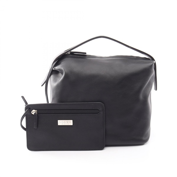 LOEWE Shoulder Handbag with pouch leather Black Used Women