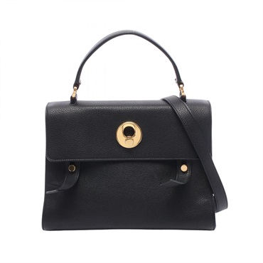 SAINT LAURENT PARIS MUSE TO Shoulder Crossbody Handbag 368229 leather Black Used