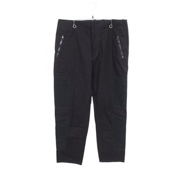LOUIS VUITTON LV logo Nylon Panel Cargo Pants #44 cotton Cupro Navy Used mens LV