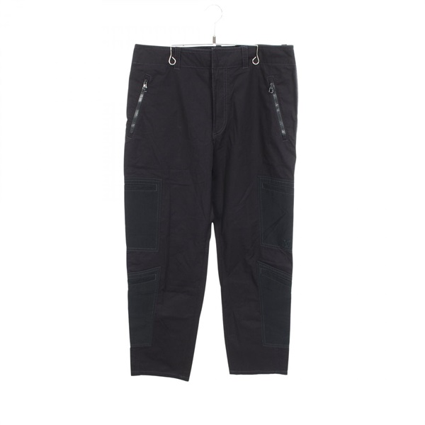LOUIS VUITTON LV logo Nylon Panel Cargo Pants #44 cotton Cupro Navy Used mens LV