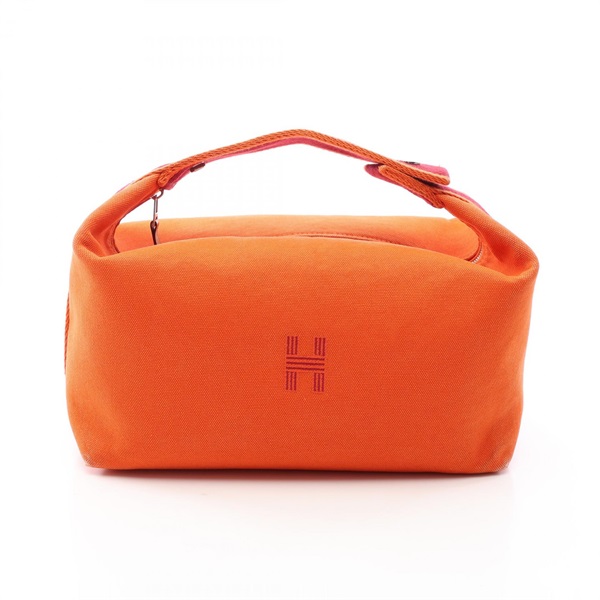 HERMES Bride a Brac GM Handbag pouch purse H104223M 05 canvas Orange Feu SHW