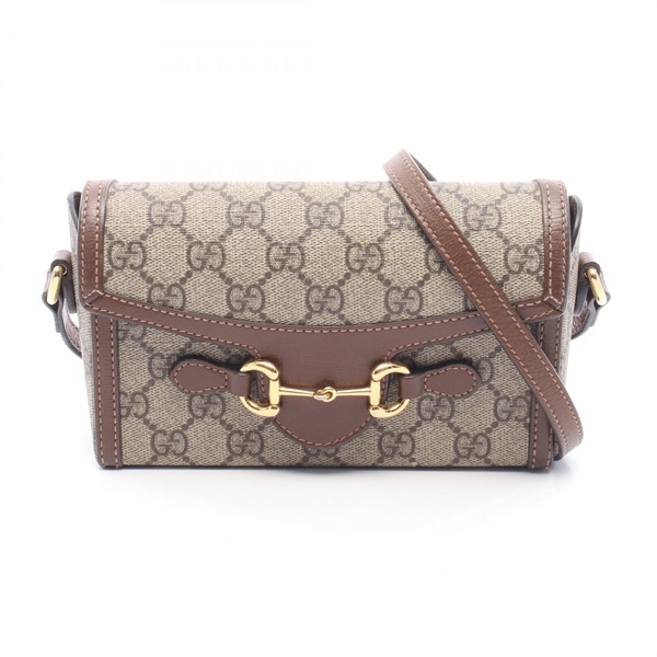 GUCCI Horsebit 1955 GG Supreme Shoulder Crossbody Bag 699296 canvas leather Used