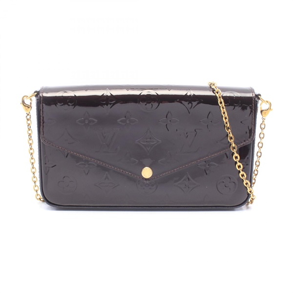 LOUIS VUITTON Pochette Félicie Shoulder Bag M61267 Vernis leather Amarrant Used