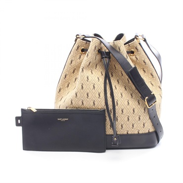 SAINT LAURENT PARIS Monogram Bucket Crossbody Shoulder Bag 568606 canvas leather