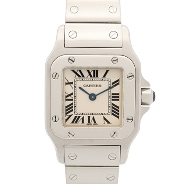 CARTIER Santos Galbe SM Wrist Watch W20056D6 Quartz Stainless Steel Used Women