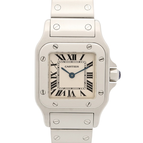 CARTIER Santos Galbe SM Wrist Watch W20056D6 Quartz Stainless Steel Used Women