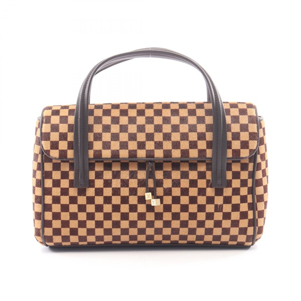 LOUIS VUITTON Lion Handbag M92131 Damier Sauvage leather Brown Used Women