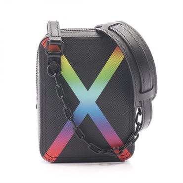 LOUIS VUITTON Danube Messenger Shoulder Bag M30332 Taiga leather Black Used mens