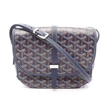 GOYARD Belvedere PM Shoulder Bag PVC coated canvas leather Navy Multicolor Used