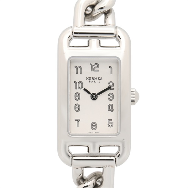 HERMES Nantucket Wrist Watch NA2.110 Quartz Stainless Steel Used Women