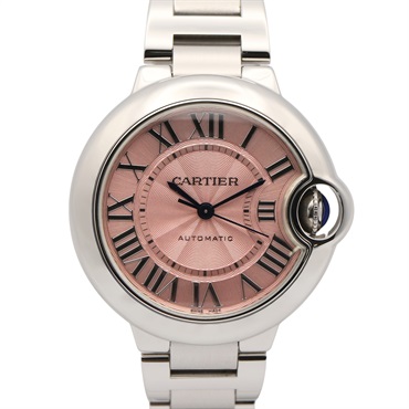 CARTIER Baron Blue Wrist Watch W6920100 Automatic Stainless Steel Used Women