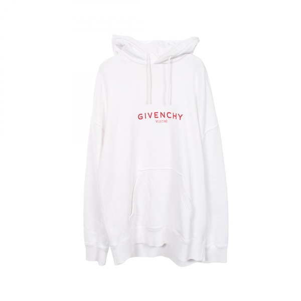 GIVENCHY Logo print Hoodie Sweatshirt cotton White Red Used mens size XL